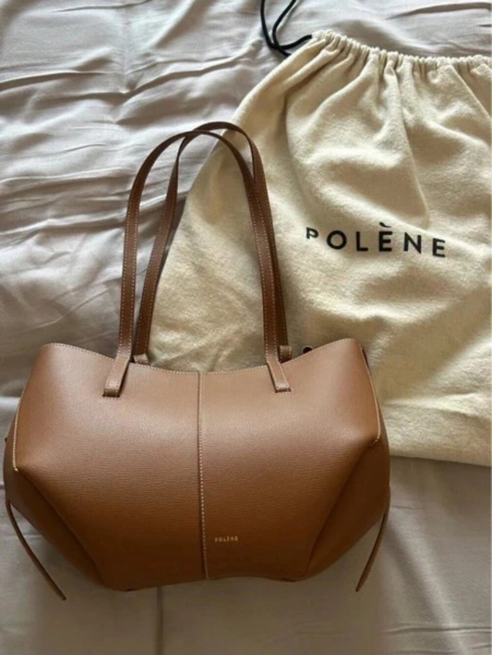 Polène Taupe Mini Cyme Shoulder Tote Small Mini Daily Bag